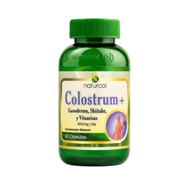 COLOSTRUM BOVINO + GANODERMA, SHIITAKE, VITAMINA. X 60 CÁPSULAS