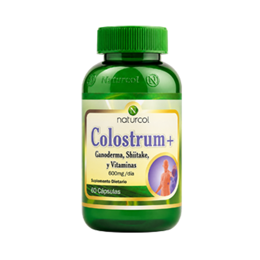 COLOSTRUM BOVINO + GANODERMA, SHIITAKE, VITAMINA. X 60 CÁPSULAS